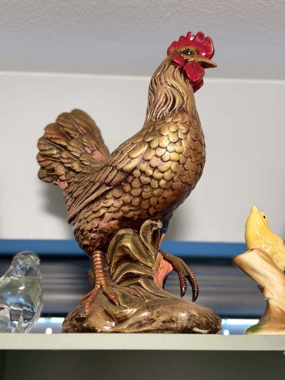 Vintage Hand Painted Rooster Figurine Statue 13 Inch